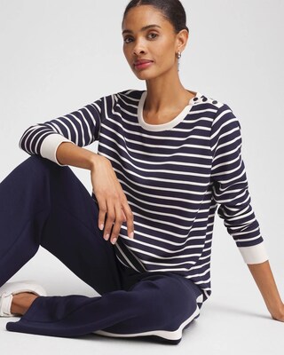 Zenergy® Striped Scuba Mariner Top | Chico's